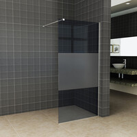 Wiesbaden Wiesbaden Slim Los Glasplaat met Middenband - Nano Coating - 8mm Rookglas - Zonder Profiel & Stabilisatiestang - 100x200cm