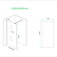 Wiesbaden Wiesbaden Slim Los Glasplaat - Nano Coating - 8mm Warm Koper Glas - Zonder Profiel & Stabilisatiestang - 120x200cm
