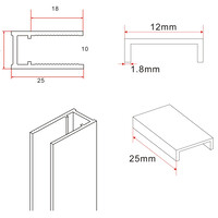 Wiesbaden Wiesbaden Slim Profielset + Stabilisatiestang - 120cm - Geborsteld Messing
