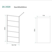Wiesbaden Wiesbaden Horizon Inloopdouche met Raster - Nano Coating - 8mm Helder Glas - 80x200cm - Mat Zwart