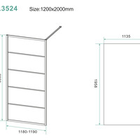 Wiesbaden Wiesbaden Horizon Inloopdouche met Raster - Nano Coating - 8mm Helder Glas - 120x200cm - Mat Zwart