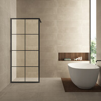 Wiesbaden Wiesbaden Maaz Inloopdouche met Raster en Handdoekhouder - Nano Coating - 10mm Helder Glas - 90x200cm - Mat Zwart