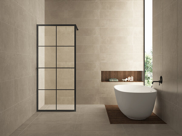 Wiesbaden Wiesbaden Maaz Inloopdouche met Raster en Handdoekhouder - Nano Coating - 10mm Helder Glas - 120x200cm - Mat Zwart