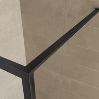 Wiesbaden Wiesbaden Maaz Inloopdouche met Raster en Handdoekhouder - Nano Coating - 10mm Helder Glas - 120x200cm - Mat Zwart