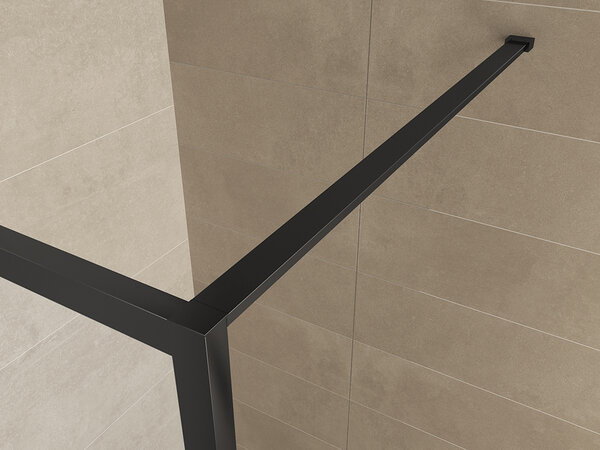 Wiesbaden Wiesbaden Maaz Inloopdouche met Raster en Handdoekhouder - Nano Coating - 10mm Helder Glas - 120x200cm - Mat Zwart