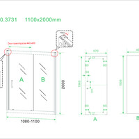 Wiesbaden Wiesbaden Skyline Schuifbare Nisdeur - Nano Coating - 8mm Helder Glas - 110x200cm - Mat Zwart