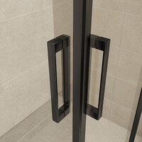 Wiesbaden Wiesbaden Skyline Hoekinstap met 2 Schuifdeuren - Nano Coating - 8mm Helder Glas - 80x80x200cm - Mat Zwart