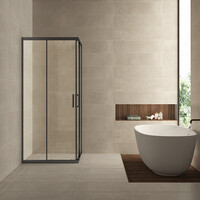 Wiesbaden Wiesbaden Skyline Hoekinstap met 2 Schuifdeuren - Nano Coating - 8mm Helder Glas - 90x90x200cm - Mat Zwart