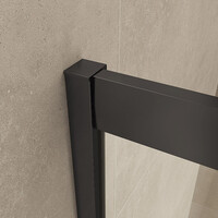 Wiesbaden Wiesbaden Skyline Hoekinstap met 2 Schuifdeuren - Nano Coating - 8mm Helder Glas - 100x100x200cm - Mat Zwart