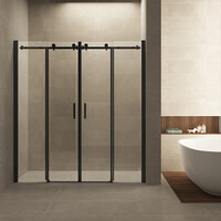 Wiesbaden Wiesbaden Slide Schuifbare Nisdeur - Nano Coating - 8mm Helder Glas - 180x200cm - Mat Zwart