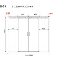 Wiesbaden Wiesbaden Slide Schuifbare Nisdeur - Nano Coating - 8mm Helder Glas - 180x200cm - Mat Zwart