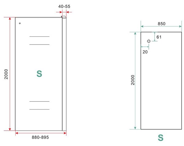 Wiesbaden Wiesbaden Slide Zijwand - Nano Coating - 8mm Helder Glas - 90x200cm - Mat Zwart