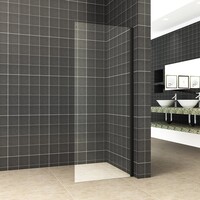 Wiesbaden Wiesbaden Slide Zijwand - Nano Coating - 8mm Helder Glas - 100x200cm - Mat Zwart