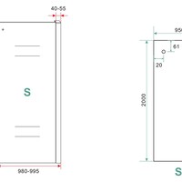 Wiesbaden Wiesbaden Slide Zijwand - Nano Coating - 8mm Helder Glas - 100x200cm - Mat Zwart