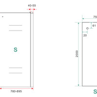 Wiesbaden Wiesbaden Slide Zijwand - Nano Coating - 8mm Helder Glas - 80x200cm - Mat Zwart