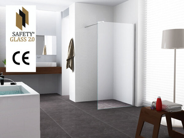 Wiesbaden Wiesbaden Graffic Inloopdouche - Nano Folie - 10mm Helder Glas - 80x200cm - Chroom