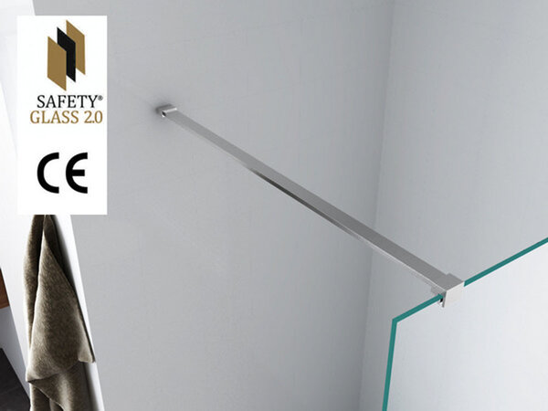 Wiesbaden Wiesbaden Graffic Inloopdouche - Nano Folie - 10mm Helder Glas - 80x200cm - Chroom