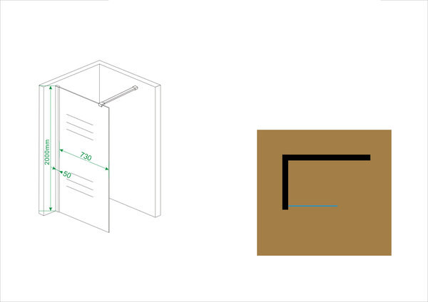 Wiesbaden Wiesbaden Graffic Inloopdouche - Nano Folie - 10mm Helder Glas - 80x200cm - Chroom