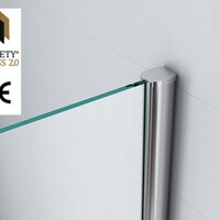 Wiesbaden Wiesbaden Graffic Inloopdouche - Nano Folie - 10mm Helder Glas - 90x200cm - Chrome