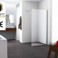 Wiesbaden Wiesbaden Graffic Inloopdouche - Nano Folie - 10mm Helder Glas - 100x200cm - Chroom