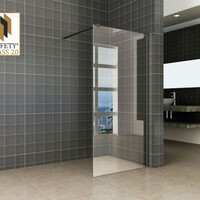 Wiesbaden Wiesbaden Graffic Inloopdouche - Nano Folie - 10mm Helder Glas - 90x200cm - Mat Zwart