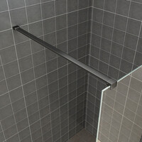 Wiesbaden Wiesbaden Graffic Inloopdouche - Nano Folie - 10mm Helder Glas - 90x200cm - Mat Zwart