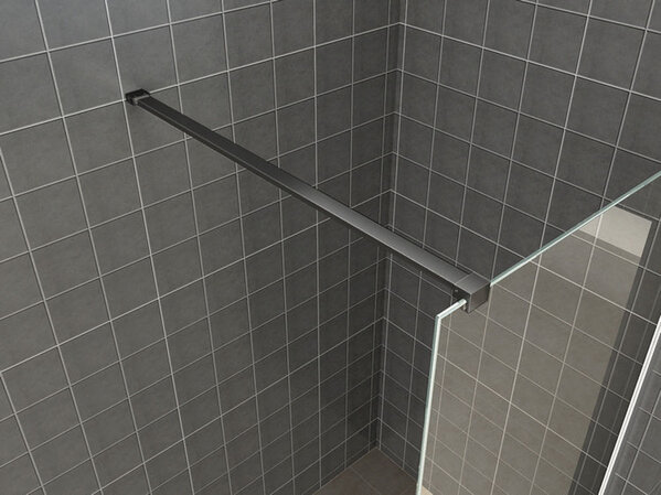 Wiesbaden Wiesbaden Graffic Inloopdouche - Nano Folie - 10mm Helder Glas - 90x200cm - Mat Zwart