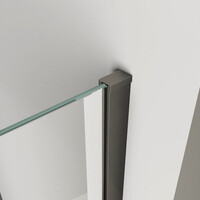 Wiesbaden Wiesbaden Graffic Inloopdouche - Nano Folie - 10mm Helder Glas - 90x200cm - Mat Zwart