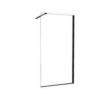 Wiesbaden Wiesbaden Graffic Inloopdouche - Nano Folie - 10mm Helder Glas - 90x200cm - Mat Zwart