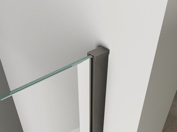 Wiesbaden Wiesbaden Graffic Inloopdouche - Nano Folie - 10mm Helder Glas - 120x200cm - Mat Zwart