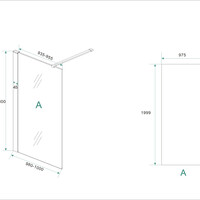 Wiesbaden Wiesbaden Brush Inloopdouche - Nano Coating - 10mm Helder Glas - 100x200cm - RVS