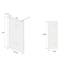 Wiesbaden Wiesbaden Frosted Inloopdouche - Nano Coating - 10mm Helder Glas - 90x200cm - Chroom