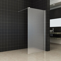 Wiesbaden Wiesbaden Frosted Inloopdouche - Nano Coating - 10mm Helder Glas - 100x200cm - Chroom