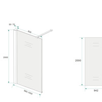 Wiesbaden Wiesbaden Frosted Inloopdouche - Nano Coating - 10mm Helder Glas - 100x200cm - Chroom