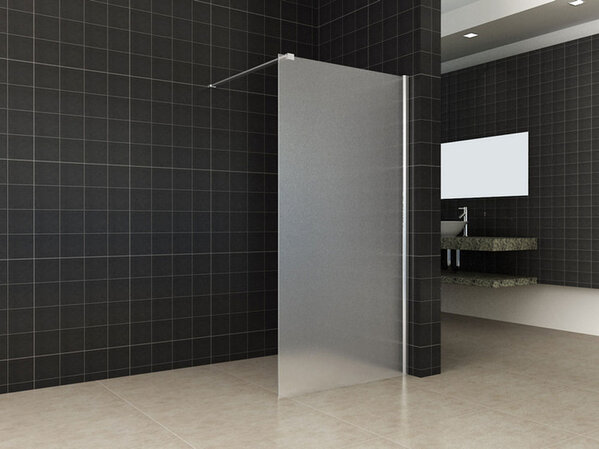 Wiesbaden Wiesbaden Frosted Inloopdouche - Nano Coating - 10mm Helder Glas - 120x200cm - Chroom