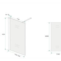 Wiesbaden Wiesbaden Frosted Inloopdouche - Nano Coating - 10mm Helder Glas - 120x200cm - Chroom