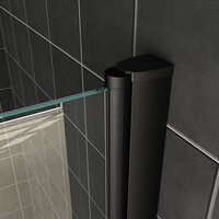Wiesbaden Wiesbaden Orbit Draaibaar Badwand - Nano Coating - 6mm Helder Glas - 80x150cm - Mat Zwart