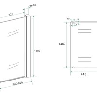 Wiesbaden Wiesbaden Orbit Draaibaar Badwand - Nano Coating - 6mm Helder Glas - 80x150cm - Mat Zwart