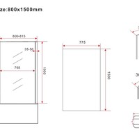 Wiesbaden Wiesbaden Comfort Badwand - Nano Coating - 6mm Helder Glas - 80x150cm