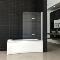 Wiesbaden Wiesbaden Pento Vouwbaar Badwand - Nano Coating - 6mm Helder Glas - 100x140cm - Chroom