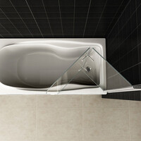 Wiesbaden Wiesbaden Pento Vouwbaar Badwand - Nano Coating - 6mm Helder Glas - 100x140cm - Chroom