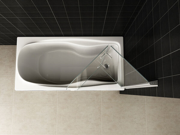 Wiesbaden Wiesbaden Pento Vouwbaar Badwand - Nano Coating - 6mm Helder Glas - 100x140cm - Chroom