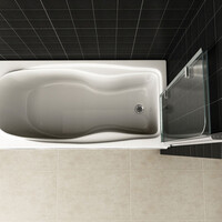 Wiesbaden Wiesbaden Pento Vouwbaar Badwand - Nano Coating - 6mm Helder Glas - 100x140cm - Chroom