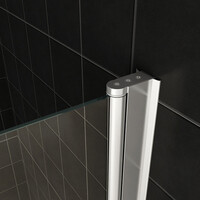 Wiesbaden Wiesbaden Pento Vouwbaar Badwand - Nano Coating - 6mm Helder Glas - 100x140cm - Chroom