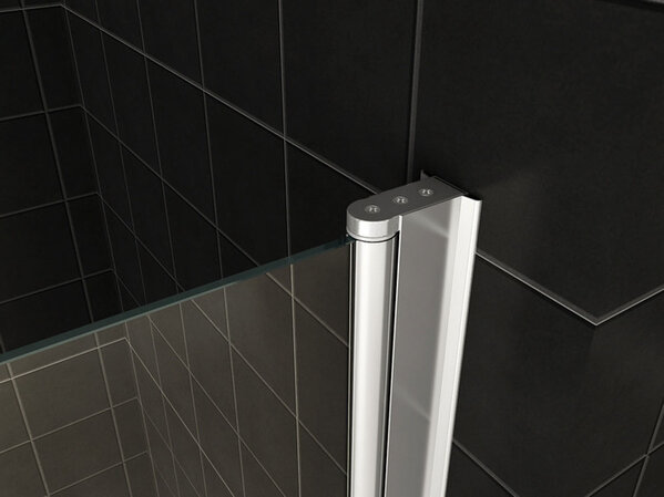 Wiesbaden Wiesbaden Pento Vouwbaar Badwand - Nano Coating - 6mm Helder Glas - 100x140cm - Chrome