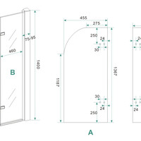 Wiesbaden Wiesbaden Pento Vouwbaar Badwand - Nano Coating - 6mm Helder Glas - 100x140cm - Chroom