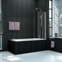 Wiesbaden Wiesbaden Palmo Scharnierende Badwand - Nano Coating - 6mm Helder Glas - 80x150cm - Chrome