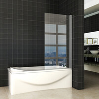 Wiesbaden Wiesbaden Palmo Scharnierende Badwand - Nano Coating - 6mm Helder Glas - 80x150cm - Chrome