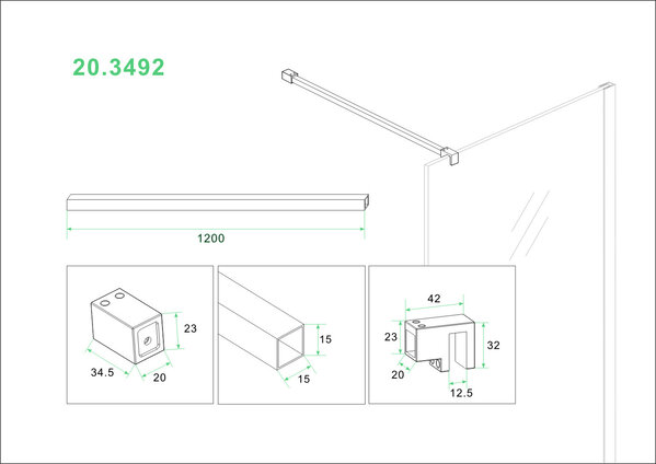 Wiesbaden Wiesbaden Slim Stabilisatiestang - 120cm - Geborsteld RVS