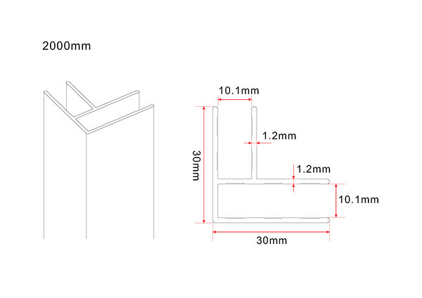 Wiesbaden Wiesbaden Comfort Hoekprofiel - 10mm - 200cm - Mat Wit